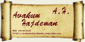 Avakum Hajdeman vizit kartica